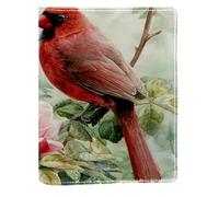 Red Cardinal Bird Replaceable Book Cover, Reusable PU Leather Book Protector, Suitable for 148x210 mm Notebooks