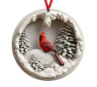 Red Cardinal Christmas Ornament, Small Red Birds Mini Cardinal Memorial Hanging Ornaments for Christmas Tree Warm Christmas Decoration (style A)