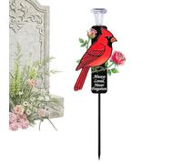Red Cardinal Garden Stake - Decorative Red Bird Sign With Light, Cardinal Grave Marker Garden Stake,for Farmhouse Spring Nature Aesthetics Indoor