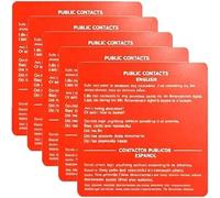 Red Cards Public & Residential Contacts - 5PCS Know Your Rights Card, HowTo Assert Rights, Double-Sided (EN/ES) ConstitutionalRights Immigration Red Cardss For Men Women