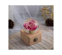 (Red carnation) Dandelion Flower Crystal Glass Resin Lens Ball With Bracket Mother Gift Christmas Gift For Guests, Girlfriends And Children