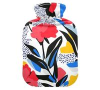 Red Carnation Water Bottle for hot Water with Soft Cover, 1L Warmer Bag for Menstrual Cramps