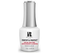 Red Carpet Manicure Fortify & Protect LED Gel Base Coat, Soak-Off Nail Strengthener for Weak Nails, Combats Brittleness, Infused with Vitamin A & Biotin, Long-Lasting Base Coat Gel Polish, 9ml