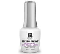 Red Carpet Manicure Fortify & Protect LED Gel Top Coat, Soak-Off Nail Strengthener for Weak Nails, Combats Brittleness, Infused with Vitamin A & Biotin, Long-Lasting Top Coat Gel Polish, 9ml