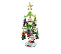 Red Carpet Studios Gnome Glass Ornament Tree 10" Clear/Transparent with Gold
