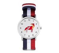 Red Cartoon Fox Sport Watch for Men Women Nylon Strap Wrist Watch Analog Quartz Watch