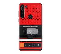 Red Cassette Recorder Graphic Case Cover For Motorola Moto G8 Power