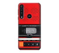 Red Cassette Recorder Graphic Case Cover For Motorola One Macro, Moto G8 Play
