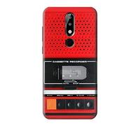 Red Cassette Recorder Graphic Case Cover For Nokia X5, Nokia 5.1 Plus