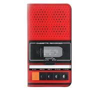 Red Cassette Recorder Graphic PU Leather Flip Case Cover For LG G7 ThinQ