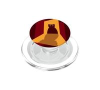 Red Cat Silhouette Standing in Yellow Doorway Light PopSockets PopGrip for MagSafe