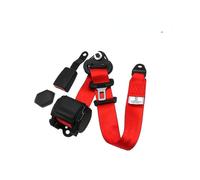 (Red) Ce Certification Retractable 3 Point Car Seat Belt Universal Driver Safety Belt Auto Safetybelt Adjuster Shoulder Emergency Lock