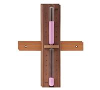 Red Cedar Sauna Sand Timer, 15 Minute Hourglass for Sauna Heat and Moisture Use, Wall Mounted Rotating Design, Wooden Frame and Shatterproof Glass for Steam Room, Bathroom, Sauna Timer
