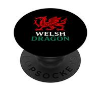 Red Celtic Dragon of Wales Heritage Design PopSockets Adhesive PopGrip