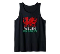 Red Celtic Dragon of Wales Heritage Design Tank Top