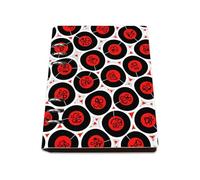 Red Centered Circles A5 Notebook, Pu Leather Notebooks, Lined Paper Journal Notebook 180Pages/90Sheets, A5 Notepad for Writing, Work Book for School, Office Paper Products Women Man