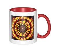 Red Ceramic Mugs for Exquisite Unique Turning the flame Pattern Print Smooth Practical Durable Easy to Clean