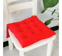 Red Chair Cushions 4 Pack Thick 45x45x8cm Square Seat Pads for Dining Kitchen Office Garden Patio Living RoomComfortable Floor Cushions for Chairs