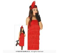 Red Charleston Flapper Fancy Dress Costume Girls 1920s Dancer Outfit Age 5-12