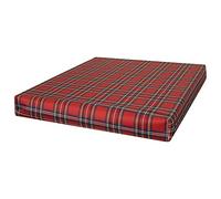 Red Check Memory Foam Cushion (50x54cm) - Waterproof, Zipper, Car, Office (50 x 54 cm / 20" x 21")