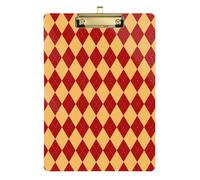 Red Checkered Pattern A4 clipboard Sparkle Acrylic Cute Nurse Pocket clipboard for First Year Teacher Must Haves Size 9 x 12