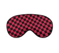 Red Checkered Squares Unisex Light-Blocking Eye Mask Sleep Mask Suitable for Naps at Home, in The Office, and on Airplanes