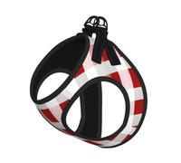 Red Checkered White Squares Print Reflective No Choke Pet Vest Harness,Adjustable Soft Padded Dog Harness With Easy Control Handle