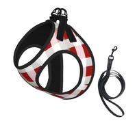 Red Checkered White Squares Print Reflective No Choke Pet Vest Harness,Adjustable Soft Padded Dog Harness With Easy Control Handle