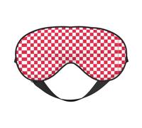 Red Checkered White Squares Print Sleep Eye Cover Soft Eye Shade for Women Men, Night's Sleep, Travel, Nap