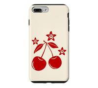 Red Cherries and Little Flowers, Small Minimal Y2K Graphic Case for iPhone 7 Plus/8 Plus