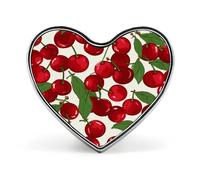 Red Cherries Button Pin Design Your Own Personalized Pin Cute Button Badge Exquisite Heart Badge Fashion Brooch Metal Decorative Lapel Pins for Hat Clothes Backpack