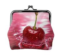 Red Cherries Full Double-Sided Printed Pattern Women's and Girls' Fashionable Leather Kiss Lock Coin Purse Card Bag