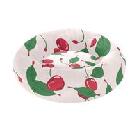 Red Cherries Green Leaves Pet Dog Beds Donut Cuddler fluffier Cat Pillow Bed for Small Size Pets Sleeping