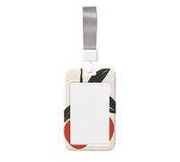 Red Cherries Minimalist Boho Sliding Id Badge Holder Hard Plastic Work Card Case Name Tag Protector for Nurses Office