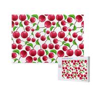 Red Cherries Printed,1000 Pieces Wooden Jigsaw Family Game Jigsaw Puzzles for Adults Teens Home Decor