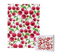 Red Cherries Printed,500 Pieces Wooden Jigsaw Family Game Jigsaw Puzzles for Adults Teens