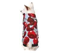 Red Cherries Printed Dog Hoodie Soft Dog Sweatshirt Cute Cat Dog Clothes for Small Dogs Kitten Puppy, L