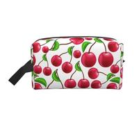 Red Cherries PrintedLarge Capacity Cosmetic Organizer，Travel Makeup Bag for Women