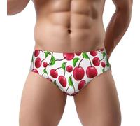 Red Cherries PrintedMen's Briefs No Fly Underwear Support Pouch Comfort Soft Briefs for Men