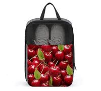 Red Cherries Shoe Bag Travel Shoe Organizer Water-Resistant Shoe Pouch with Zipper Sneaker Dust Bag, gray, One Size, Modern