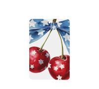 Red Cherries With White Stars Pattern Car Air Fresheners 4 Pcs Hanging Scented Cards Fragrance Scented Cards For Car Aromatherapy Tablets