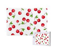 Red Cherry Berries,1000 Pieces Wooden Jigsaw Family Game Jigsaw Puzzles for Adults Teens Home Decor