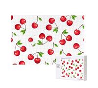 Red Cherry Berries,300 Pieces Wooden Jigsaw Family Game Jigsaw Puzzles for Adults Teens Home Decor