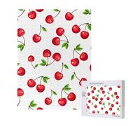 Red Cherry Berries,500 Pieces Wooden Jigsaw Family Game Jigsaw Puzzles for Adults Teens