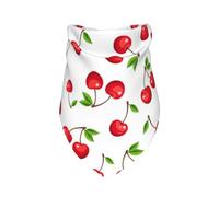 Red Cherry Berries,Bib Scarf Triangle Hood Adjustable Pet Scarf Washable Hood Suitable for Small, Medium and Large Dogs and Cats