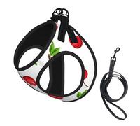 Red Cherry Berries,Pet Harness,Adjustable Reflective Dog Harness,Pet Leash Vest,L