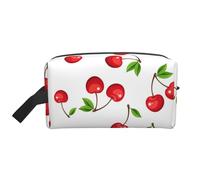 Red Cherry BerriesLarge Capacity Cosmetic Organizer,Travel Makeup Bag for Women