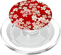 Red Cherry Blossom Pattern Spring Flowers Floral Sakura PopSockets PopGrip for MagSafe