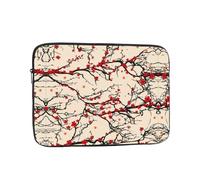 Red Cherry Blossoms Printed Laptop Sleeve Case Shockproof Protective Computer Cover Slim Portable Laptop Bag with Zipper12 inch