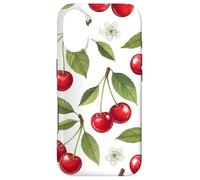 Red Cherry Fruit Blossom Botanical Pattern Case for iPhone 17